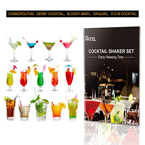 RATEL Cocktail Shaker Set, 9 Stück Edelstahl Cocktail Set, Professional Barkeeper Set, Cocktail Mix Set mit 750ml Shaker… – Bild 7
