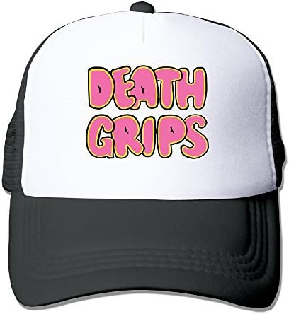 Mans Death Grips Band Flat Bill Trucker Hat Black