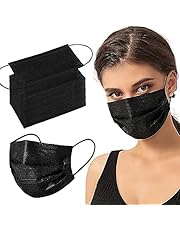 100PCS Black Disposable Face Mask 3 Ply Filter Protection Breathable Face Masks