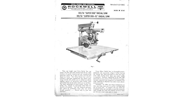 Super 990-10' Radial Saw Instructions 