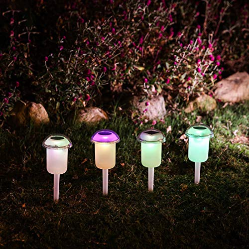 pearlstar Outdoor Solar Pathway Lights, Waterproof Landscape Lights for Garden Walkway Lawn Patio Park - Decorative Stakes- Pack of 4