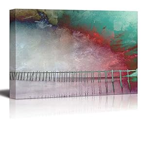 Watercolor Painting of a Pier by The Beach