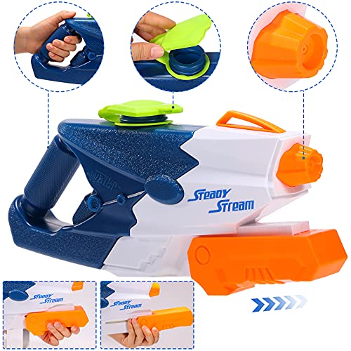 Koogel Wasserpistole Groß, 2 Pack Wasser Blaster mit 1200ml Kapazität Größer 12M Reichweite für Kinder Erwachsene Geschenk Spielzeug Sommer Pool Party
