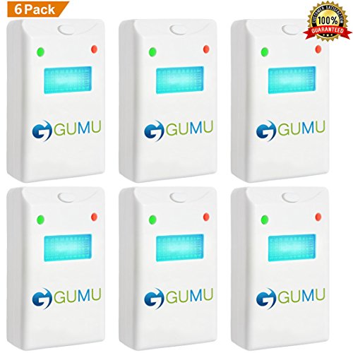 Ultrasonic Pest Control Repeller - Electronic Plug In Repellent for Insect Mice Bug Ant Rat Roach Mouse Mosquito Termite Flea Spider Fly Rodent Cockroach - Pack of 6 - Indoor Use Ecofriendly 100% Safe