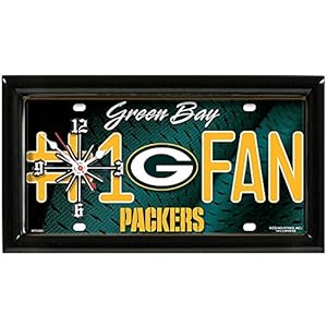 Green Bay Packers NFL Quartz Clock Number 1 Fan License Plate Shaped Room Decor 51ioBuYcl9L