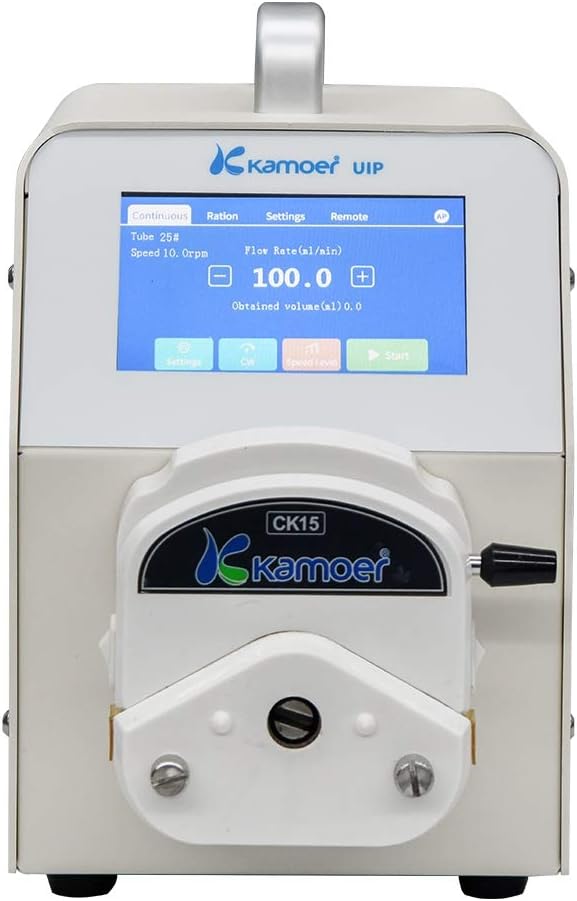 Kamoer Lab WiFi UIP Stepper Motor Peristaltic Pump (6 Rollers, 1-630ml/min, 110V-220V AC, Foot Switch Support, Friendly Interface, White)