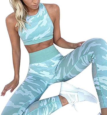 DDSGG Conjuntos Deportivos Mujer, Conjuntos De Sujetador Crop Top ...