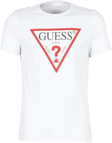 Guess CN SS CORE Original Logo TEE T-Shirts & Polo Shirts Hommes White ...