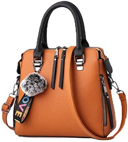 WeenFashion Women's Tote Bags Pom-Poms Shopping Pu Crossbody Bags,AMGBW182535