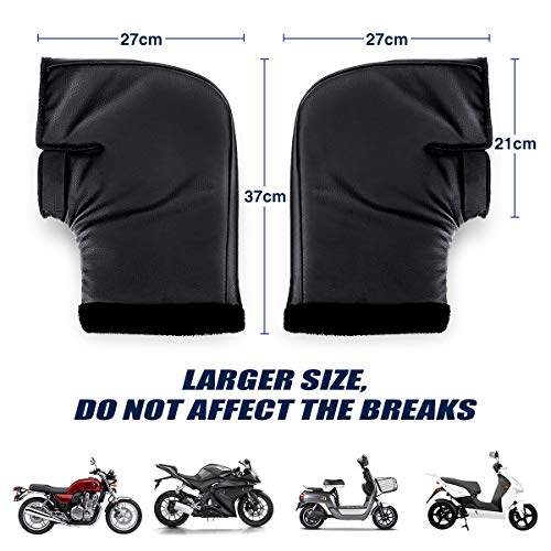 Audew Scooter Gloves, One Pair Waterproof Motorcycle Grip Handlebar Muff Winter Warmer Thermal Cover Glove