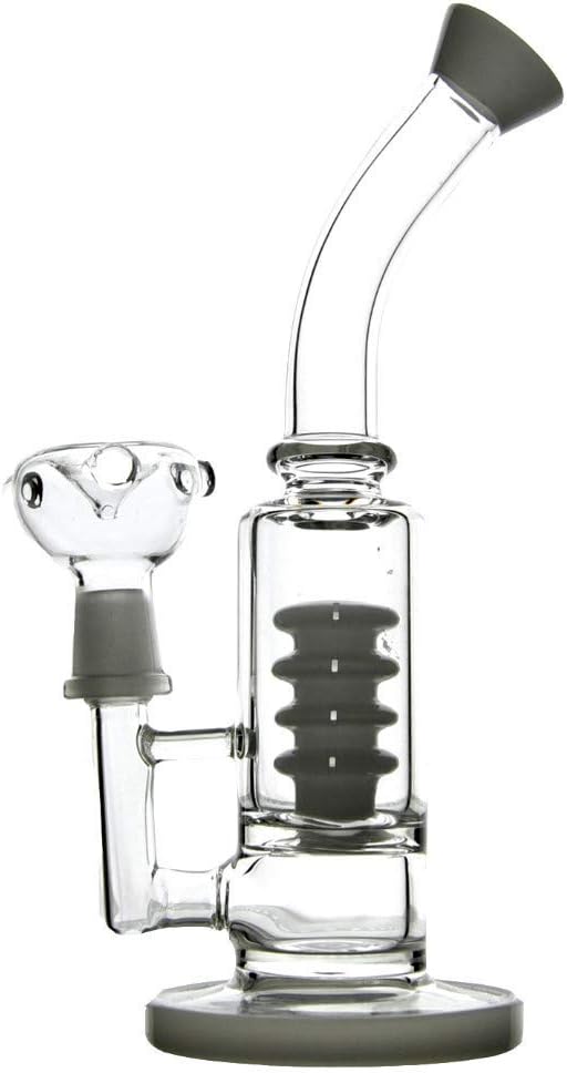 Aduben 8 inch Unique Percolator Small Bent Glass Artcraft (Gray)