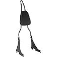 INNOGLOW Sissy Bar with Backrest Motorcycle PU Backrest Passenger Pad Driver Rider Sissy Bar Fits For Harley Sportster XL883 XL1200 04-UP (Black)