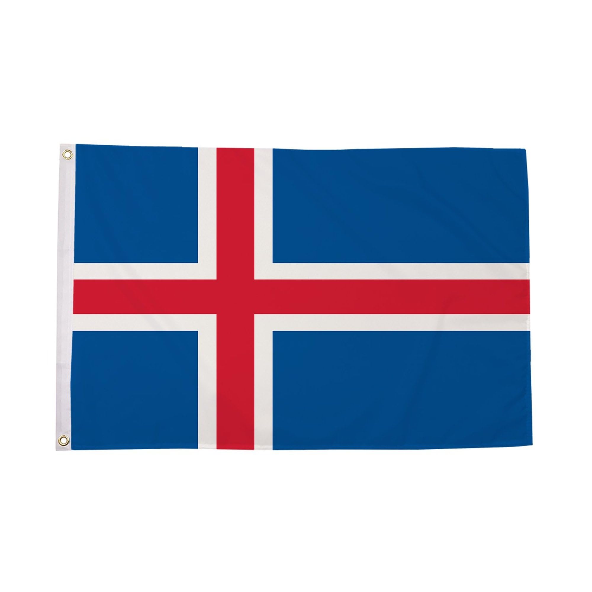 Flagtex Iceland Flag Small 3ft x 2ft (90cm x 60cm) - Icelandic National Flag for Garden Display, Outdoor Polyester Flag, Nordic Country Banner, Sports Events — image 1