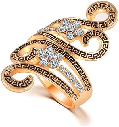 QTLI Hot Sale Unique Fashion Micro Paved Zircon Rings for Women Big Size Ladies Silver Ring Size 6 7 8 9 , 9