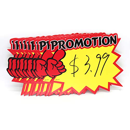 Omitfu 7 Inch x 5.5 Inch Starburst Sign Cards Price Burst Signs Retail Display Sales Tags Blank 40 Pcs Cards