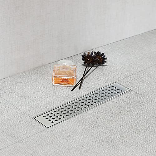 SaniteModar Linear Shower Drain 12 inch with Removable Square Hole