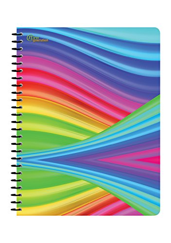 New Generation - Rainbow - 1 Subject 70 Sheets 8" x 10.5" wirebound Spiral Notebook , 6 PACK ,WIDE Ruled , Heavy Duty covers ,3 Hole Punch , (6 PACK SPIRAL NOTEBOOK WIDE RULED)