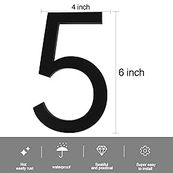 Hadoife Self Adhesive House Number 6 Inch Modern