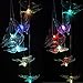 LED Solar Butterfly Wind Chimes Outdoor - Waterproof Solar Powered Changing Light Color 6 Butterflies Mobile Romantic Wind-Bell for Home, Patio, Gifts for Mom, Festival Decor, Night Garden Decoration