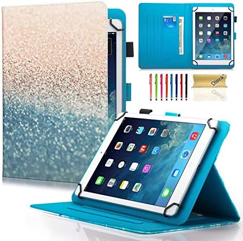 Dteck Universal Case for 6.5-7.5 inch Tablet, PU Leather Folio Protective Cover with Multi-Angle Stand Magnetic Closure Card Slot Wallet Case for Samsung Galaxy Tab 3 7.0/Tab 4 7.0/ Tab A 7.0/ Tab J 7.0/ Amazon Fire 7 2015 & 2017/ fire hdx 7/ Huawei Mediapad T3 7.0/ Google Nexus 7 and More 6.5-7.5" TabletTablet, Beach Sand