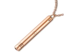 VIGLORY Mindful Breathing Necklace, A Powerful Tool for Anxiety Reduction, Meditation and Inner Peace, Premium Stainless Steel Anxiety Relief Item, Anxiety Jewelry Gifts for Women Men Kids(Rose Gold)