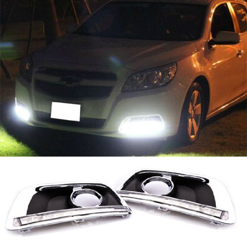 iJDMTOY 22-LED Xenon White/Amber Yellow Switchback High Power LED Daytime Running Lights DRL Lamps Kit For 2013-2015 Chevrolet Malibu