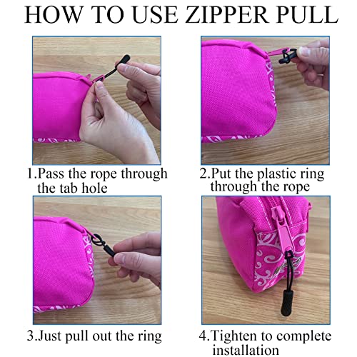 J.CARP 60PCS Blue Zipper Pulls, Upgraded Zipper Pull Replacement Zipper Tab Tags Cord Extension Fixer for Luggage, Backpacks, Jackets, Purses, Handbags