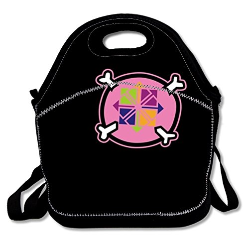 Emo Skull Lunch Box Bag For Nurses Teens,Detachable Adjustable Shoulder Strap