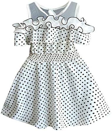 Sameno Toddler Kids Baby Girls Dot Printing Summer Dress Birthday Party Princess Formal Outfit