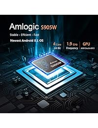 Dolamee   Caja de televisión con mando a distancia para Android 7.1 TV, 1 G RAM 8 G ROM S905W Quard core 64bit Bluetooth 4.0 WiFi 2,4 GHz Ethernet HDMI HD 4K Media Player