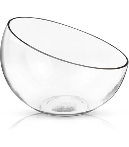 Globos Burbuja Transparente KNIKGLASS Glass Slant Cut Bubble Bowl, Plant Terrarium & Candy Jar, Clear Slant Cut Globe Vase, Round Flower Vase (6.9" Tall X 5.5" Wide Fish Bowl Glass