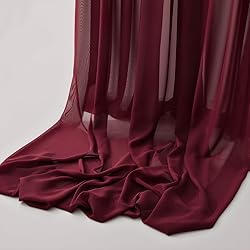 MaiMaiSuan 60" Wide Wine Red Chiffon Fabric by The