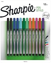 Sharpie Pen, Fine Point, Assorted Colors, 12-Count