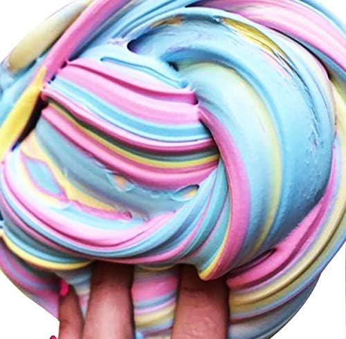Pink Fluffy Slime Stress Relief Clay for Kids and Adults, Super Soft and Non-Sticky DIY (Colorful)