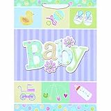 Amscan Adorable Happy Baby Shower Jumbo Specialty Bag (Pack Of 1), Multicolor, 17