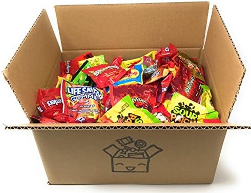 Assorted Bulk Candy Party Mix 92 oz Bulk Hot Tamales Mike and Ike Nerds Swedish Fish Twizzlers Sour Patch Starburst Skittles Gummies Sour. Individually Wrapped Fun Size Candy