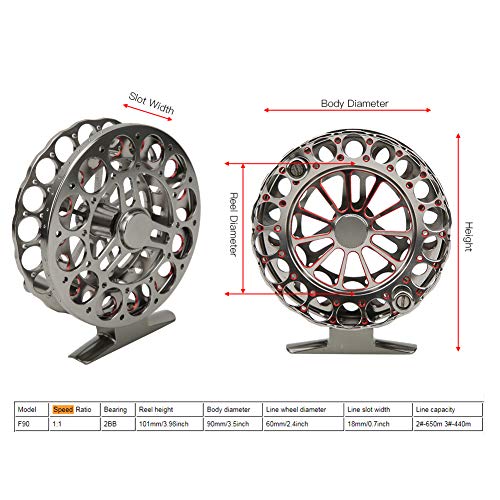Redxiao Moulinet à Mouche En Aluminium, Alliage D’aluminium Usiné Avec Précision, Poignée Antidérapante En Caoutchouc…