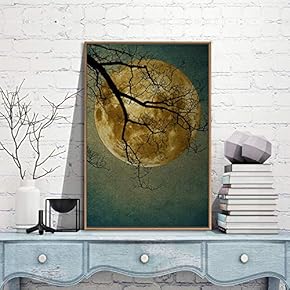 Framed Canvas Wall Art for Living Room, Bedroom Moon Canvas Prints for Modern Home Decoration Ready to Hang - 16"x24" inches
