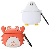 [2 Pcs] Wifantien 3D Cute Seagull+Crab Case for