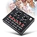 fosa Audio Mixer USB External Sound Card Headset Microphone Live Sound Card Karaoke for Mobile Computer PC Single Earphone, Audio Card for Live Recording Home KTV Voice Chat