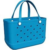 Rubber Beach Tote Bag, Waterproof Washable Open Rubber Beach Bags for Sports Beach Market Pool