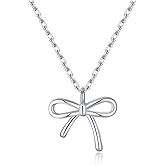 SLUYNZ Solid 925 Sterling Silver Bow Choker Necklace for Women Teens Simple Bowknot Pendant Necklace