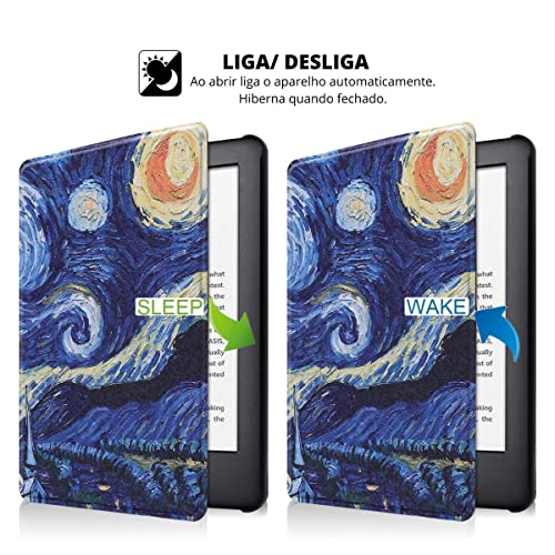 Capa Para Kindle 11ª Geração 2024 e 2022 (C2V2L3 e RS23CV) - Rígida - Sistema de Hibernação - Fechamento Magnético (Van Gogh)