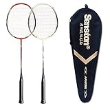 Senston - 2 Player Badminton Racquets Set Double Rackets Carbon Shaft Badminton Racket Set- 1 Carrying Bag Included