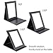 amoore Makeup Mirror Vanity Folding Tabletop Mirror with PU Leather Cushioned Cover (Large, Black)