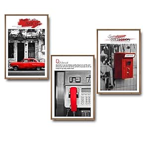3 Piece Framed Canvas Wall Art for Living Room, Bedroom Buildings Theme Canvas Prints for Home Decoration Ready to Hang - 16"x24"x3 Panels