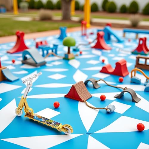 Gold Mini Two Wheel Toys Tiny Fingerboard Scooters, Mini Finger Skateboards Toy, Finger Scooter Fingertip Movement Skateboard for Finger Training Play Vehicles Finger Boards and Finger Bikes