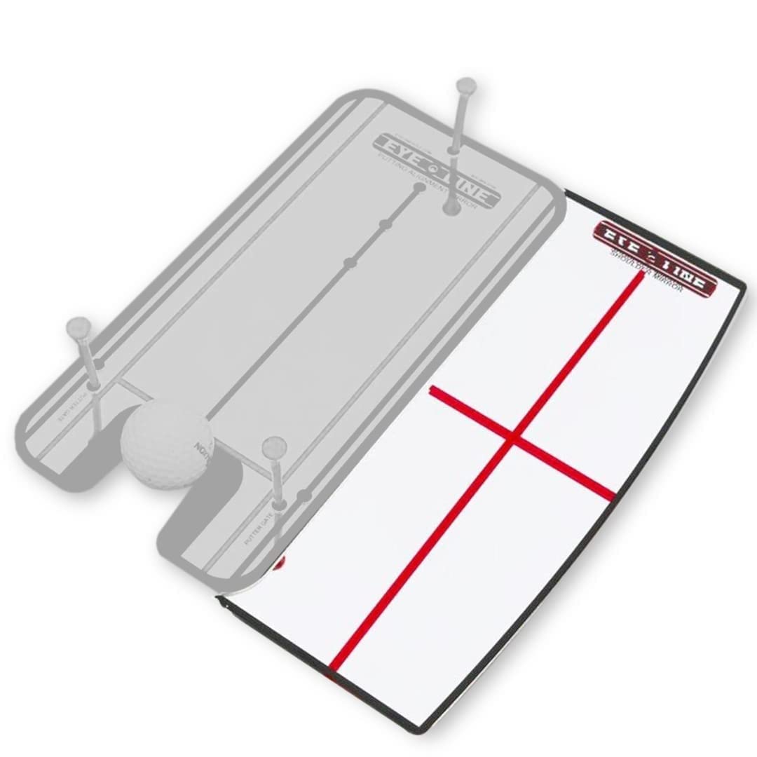 EyeLine Golf Small Putting Alignment Shoulder Mirror - Portable Aids to Improve Your Putting Setup, Eye Placement, Putter Face Angle, Starting Line & Much More