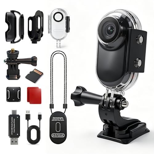 Frelisty Mini Body Camera with Magnetic Pendant & Waterproof Case,0.92 oz Thumb Size Body Cam, Wearable Bodycam for Hiking, Traveling, Vlogging, Portable POV Action Camera for Surfing, Snorkeling