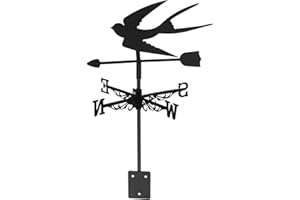 Milisten Wrought Iron Rooster Weather Vane Outdoor Garden Roof Mount Metal Wind Vane Decor for Farmyard Lawn Patio